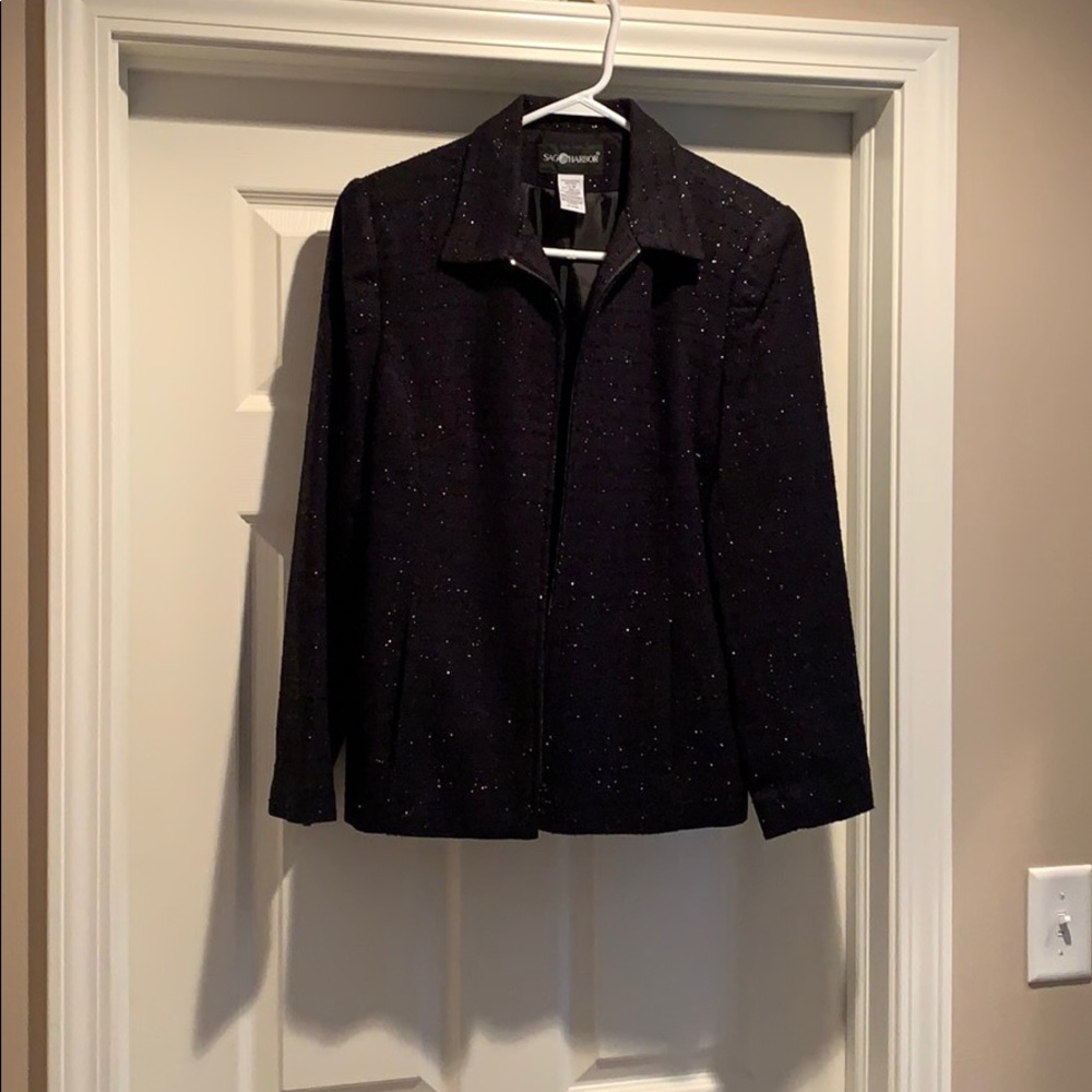 Black with shiny threaded jacket